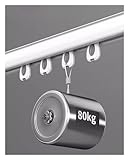 Robuste Wand-/Deckenmontage-Vorhangschienen und Beschläge für 90 - 550 cm langes Metallschienensystem – ideal für Erkerfenster, Wohnzimmer, Innen- und Außenbereich, schwere Vorhänge (Farbe: Deckenweiß