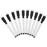 Veemoon 10 Stück Whiteboard Marker mit Feiner Spitze Magnetisch Haftend Abwischbar Geruchsarm Wasserbasiert für Whiteboards Magnettafeln Büro Schule und Zuhause Geeignet