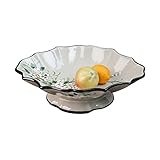 YOFOKE Obstschalen, exquisiter Keramik-Obstteller, für Zuhause, Wohnzimmer, Couchtisch, Esstisch, große Obstschale, Retro-Keramik-Tablett, Ablagetablett, Obstkorb