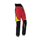 KÜBLER Schnittschutzhose Pro | KWF-Profi | Schnittschutz Klasse 2 | Cordura® verstärkt | wasserabweisend | schmutzabweisend | atmungsaktiv | Farbe:rot/warngelb | Größe: XL-82