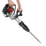 Eieblek Benzin Pfahlramme, 32.7CC 2 Takt Motor Pfostentreiber mit 55-70mm Hülsen, Umwandlungskopf & Meißel, Hand-Zug-Start Einzylinder Benzinpfahlramme für Gartenarbeit, Straßenumzäunung