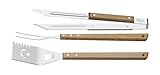 Tramontina Churrasco Grillbesteck-Set, 3-TLG, Grillutensilien, BBQ, Grillwender, Grillzange, Tranchiergabel Edelstahl