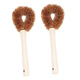 SAFIGLE 2 Stücke Topf Pinsel Reinigung Pinsel Kokos Kokos Pinsel Küche Pinsel Bambus Kaffee