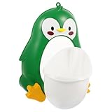 GALPADA Wandmontiertes Kinderurinal Pinguin Grün mit Saugnapf Höhenverstellbar und Drehbarem Wasserrad Platzsparend Robust Hygienisch für Jungen Toilettentraining Zuhause und Kindergarten
