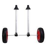 Fockety Kajakwagen, Verstellbare Breite, Metallrahmen, Kajakwagen, Oberseite, Schaumstoffschutz, Faltbarer Bootsanhänger, Transport mit 10-Zoll-Vollreifen für Kajaks, Kanus, Kleine Boote