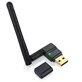 CSL - 300 Mbit s WLAN Stick mit Abnehmbarer Antenne - Wireless LAN - USB 2.0 Stick - Mini Dongle 802.11n b g - SMA Buchse 150 54 - Windows 11 fähig - Schwarz