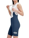 INBIKE Bib Hose Fahrrad Damen Fahrradhose mit Träger, 3D Sitzpolsterung Trägerhose Radsport Radunterhose Rennradhose Radlerhose Sommer Kurz Gepolstert Atmungsaktiv Hochelastisch, Blau L