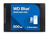 WD Blue SA510 SATA SSD 500 GB 2,5 Zoll (Lesen bis 560 MB/s, Schreiben bis 510 MB/s, Upgrade für PC/Laptop, dreimonatiges Probeabo von Dropbox Professional, Western Digital SSD Dashboard)
