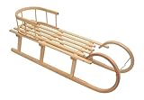 Best for Kids – Holzschlitten | Hörnerrodel 120 cm mit Rückenlehne | Hörnerschlitten | Schlitten Kinder Holz | Kinderschlitten aus Holz | Perfekt für Winterabenteuer bis 200 kg