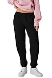 Smith & Solo Jogginghose Damen – Baumwolle Frauen Winter Sporthose, Laufhosen Fitness High Waist, Sweatpants Freizeithose Lang, Jogging Hose Trainingshose Warme Modern Schwarz/XL