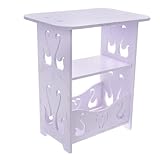 MOTHNUR Moderner Nachttisch Beistelltisch mit Ablagefach Kompakter Kleiner Wohnzimmertisch für Schlafzimmer Praktischer Stauraum Elegante Weiße Oberfläche für Kleine Räume und Alltag