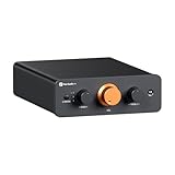 Fosi Audio P4 Mini Preamp mit 3 RCA-Eingängen, Heimaudio-Stereovorverstärker für Verstärker/Aktiv-Subwoofer/Lautsprecher, 3-stufigem Verstärkungsregler (3/6/9 dB), Bass- und Höheneinstellung