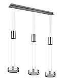Trio Leuchten LED Pendelleuchte Franklin 326510307, Metall Nickel matt, inkl. 3x 9 Watt LED, Switch Dimmer