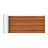 WooDerson Hochdichte EVA Rutschfeste Bootsdeck Matte, Premium Teak-Optik Yacht Bodenbelag, Weich Gepolsterte Marine Deck Abdeckung 240x60cm, Wasserdicht Rutschfeste Yachtmatte