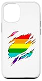 Hülle für iPhone 15 Pro Gay Pride Flagge 3D Effekt Pride Gay LGBT Non Binary