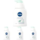 NIVEA Intimo Waschlotion Mild Fresh (250 ml), Intim Waschgel mit Milchsäure, Kamillenextrakt und Bio Jojobaöl, Intim Waschlotion für normale Haut (Packung mit 4)