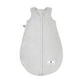 Julius Zöllner Sommerschlafsack Musselin, 0,5 TOG, waschbar bei 40°C, Made in Germany, OEKO TEX Standard 100, grau, Gr. 56/62