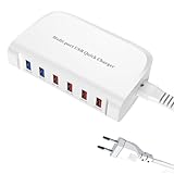 USB-Schnellladegerät, tragbare 84W 6-Port-Ladestation, geeignet für Verschiedene Geräte, kompatibel mit iPhone iPad、 USB-Ladegeräte von Samsung, Google, Xiaomi, Huawei und Anderen