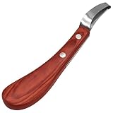 Kronabelle Hufschneidemesser Hufmesser Hufmesser Ergonomischer Holzgriff Scharfe Gebogene Klinge Edelstahl Hufschneider Langanhaltend, Geeignet für Ziegen, Pferde, Schafe