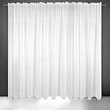 Eurofirany Gardine Vorhang Voile Glatt Transparent Kräuselband 1 STK. Durchsichtig Hochwertig Schlafzimmer Wohnzimmer Elegant Edel, 300x250cm