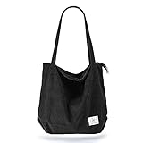KALIDI cord Tasche Damen Umhängetasche mit Reißverschluss,Groß Shopper Tasche Tote Bag Handtasche Schultertaschen für Arbeit Büro Reisen Einkaufen Schule und Alltag