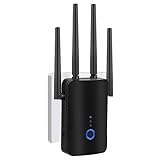 WLAN-Extender-Signalverstärker für bis zu 6.000 m² und 60 Geräte, WLAN Verstärker mit großer Reichweite und Ethernet-Anschluss, Zugangspunkt, 1-Tasten-Einrichtung