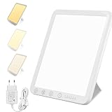 Tageslichtlampe 10000 Lux, LED Lichttherapielampe Tageslicht mit 3 Farbtemperaturen 6 Timer, LED Daylight Lampe, Touch-Control Sonnenlicht Lampe, Vollspektrumlampe für Zuhause/Büro (Rechteck)