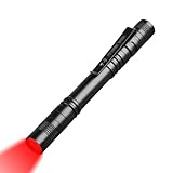 HYVCZP 1/2/3 Stück rote Taschenlampe, kleine Mini-Stiftlampe mit Clip, 2 AAA-Batterien, PenLight für Camping, Stromausfall, Notfall, Camping, Wandern, Outdoor und mehr (1)