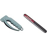 Victorinox Messerschärfer Klein für Taschenmesser und Wellenschliff Messer, grau & Dual-Messerschärfer, Tragbar, Schleifstein für Grobschliff, Keramikplättchen für Feinschliff
