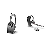 Plantronics Poly – schnurloses Voyager 4320 UC-Headset mit Ladestation Kopfhörer mit Mikrofonarm – USB-A-Bluetooth-Adapter & Poly Voyager 5200 UC Wireless Headset & Ladestation