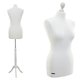 Schneiderpuppe LUCCESI | zum Probierpreis! | Größen S - XL (Female) | Size M (36-38) | Wechselbezug Creme-Weiss | Standfuss Weiss | Damen - Schaufensterpuppe