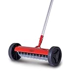 Scheppach Vertikutierer SCM340 Handvertikutierer 34cm Arbeitsbreite | Arbeitshöhe max. 90mm | 180cm langer Alu-Stiel | 11 Vertikutiermesser | Messerhärte 40 – 45 HRC | für Moos, Unkraut und Rasenfilz