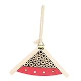 VALICLUD Holz Insektenhotel für Bienen Buntes Dekoratives Nisthaus aus Naturmaterialien Sicherer Lebensraum für Wildbienen für Garten und Terrasse