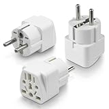 3Pcs Travel Adapter to German,Reiseadapter Weltweit Deutschland Stecker,Universal Adapterto EU wie USA,UK,China,Italien,Schweiz,Japan,Mexiko(Keine Unterstützung für Südafrika und Indien)