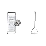 WMF Küchenreibe Kartoffelreibe Gurkenhobel Cromargan Edelstahl rostfrei spülmaschinengeeignet & Kartoffelstampfer 28,5 cm Profi Plus Cromargan Edelstahl rostfrei teilmattiert spülmaschinengeeignet