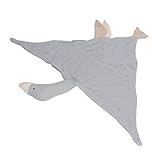 Pssopp Baby-Schmusedecke, Ultraweiche Baby-Kuscheldecke aus Gänsedaunen aus Baumwolle für Säuglinge und Kleinkinder (Grey)