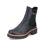 Rieker Damen Chelsea Boots 72690, Frauen Stiefeletten,halbstiefel,Kurzstiefel,uebergangsschuhe,uebergangsstiefel,hoch,schwarz (00),40 EU / 6.5 UK