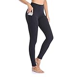 GIMDUMASA Sport Leggings Damen Schwarz Gym Leggins High Waist Sporthose Lang Yogahose Workout Fitness Laufhose Wanderleggins Hohe Blickdichte Taille mit Taschen