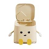 Abfalleimer für Büro, Öffnung durch Druck | geruchshemmendes Druckverschlusssystem – elegantes kompaktes Design für Schlafzimmer, Büro und Waschküche