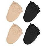 Garneck 2 Paare Unsichtbare Damen Halbsocken Rutschfeste Atmungsaktive Fünfzehen halbzehensocken Elastisch Feuchtigkeitsabsorbierend Strapazierfähig Passend für High Heels Komfortabel für