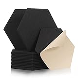 Rdutuok 12 Stück Selbstklebend Akustik Panel,30x26x1cm Hexagon Akustik Absorber Schallschutzplatten Akustikpaneele Wand für Tonstudio, Büro,Studio und Wanddekoration(Schwarz)