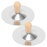 STOBAZA 2 Stück Teiliges Fingerzimbel Kleine Handzimbeln aus Robustem mit Holzgriff Klare Klangpercussion für Musikalische Früherziehung und Bauchtanz