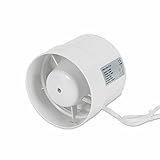 CHFUNE 100mm Kanal Rohrventilator Leise, Rohreinschub Einschublüfter Abluft Lüfter Rohrlüfter Rohreinschubventilator Kanallüfter Badlüfter für Bad, WC, Küche, Gewächshaus, Zelt, Garage