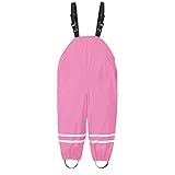 BOTCAM Winddichter Kleinkind-Schlamm-Overall für, Latzhose, wasserdichte Kleidung, Regen, Strampler und Overall Regenmantel Kinder Gefüttert (Pink, 4-5 Years)