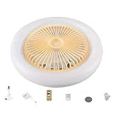 Smart LED Fan Light - Dimmbarer Deckenventilator Unterputz für moderne Schlafzimmer, 10,2 Zoll E27 Multifunktionales Design