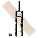 Fahrrad-Federgabel 26/27,5/29 Zoll, Aluminiumlegierung, Luft-Vordergabel mit 140 mm Federweg und 1-1/8 Zoll geradem Rohrlenker, Schnellverschluss-Design