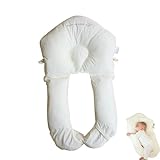 E-ALLDIR Baby Kopfkissen Gegen Plattkopf, Seitenstützkissen Für Babys, Ganzkörper-Stützkissen U-Form Hug Kissen Für Kopf, Verstellbare Kopfstütze Für Kopf, Nacken, Beine Und Den Ganzen Körper Weiß