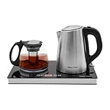 Elektrischer Wasserkocher Set 1.8L & 1L, 1800W, Glas/Edelstahl, LCD-Display, Trockenlaufschutz, Automatische Abschaltung, Doppeltopf-Design, Schwarz/Silber