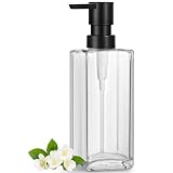 GMISUN Seifenspender Glas, 12 Unze / 355ml Spülmittelspender für Küche, Modern Handseifenspender Glas für Badezimmer, Stivoll Flüssigseifenspender aus Glas mit Kunststoff pumpe, Soap Dispenser