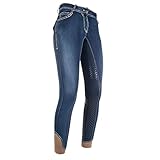 HKM Erwachsene Reithose -Pasadena-Summer Denim Silikon-Vollbesatz6100 jeansblau34 Hose, 6100 Jeansblau, 34